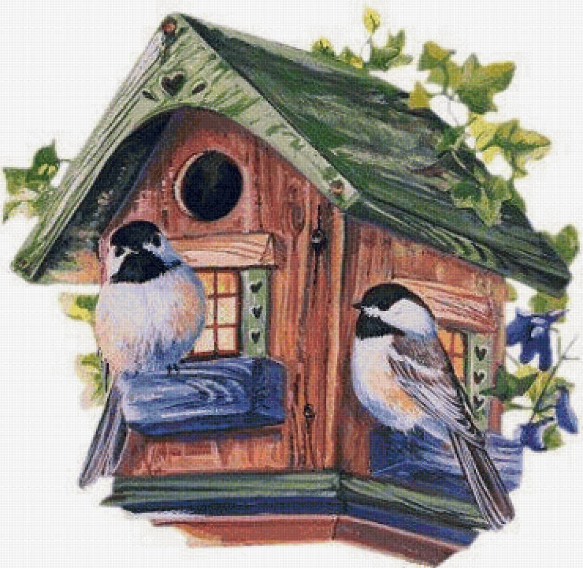 Рисование домик для птиц