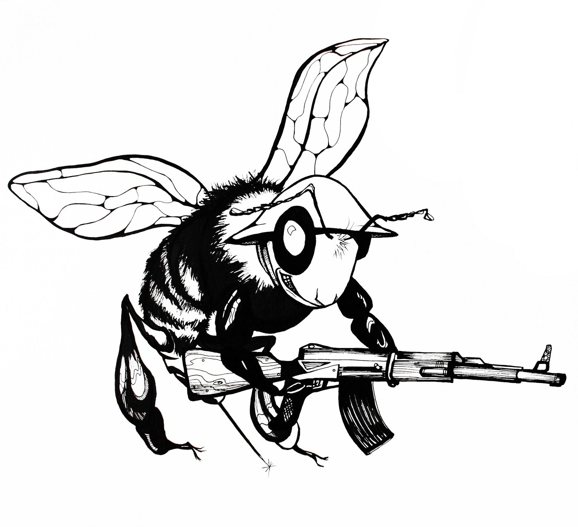 Тату злая пчела