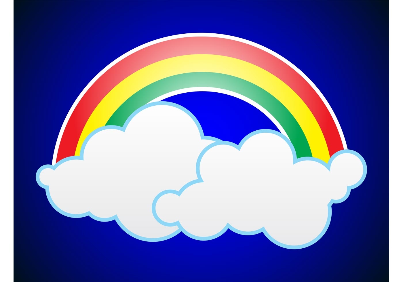 Разноцветная Радуга с облачками