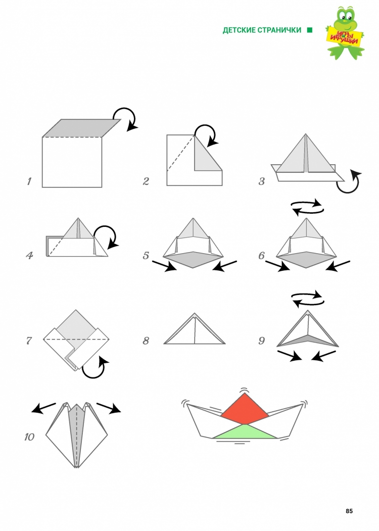 Оригами шапка лодка