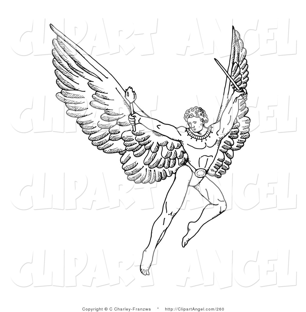 Рисуем человека с крыльями Икар
