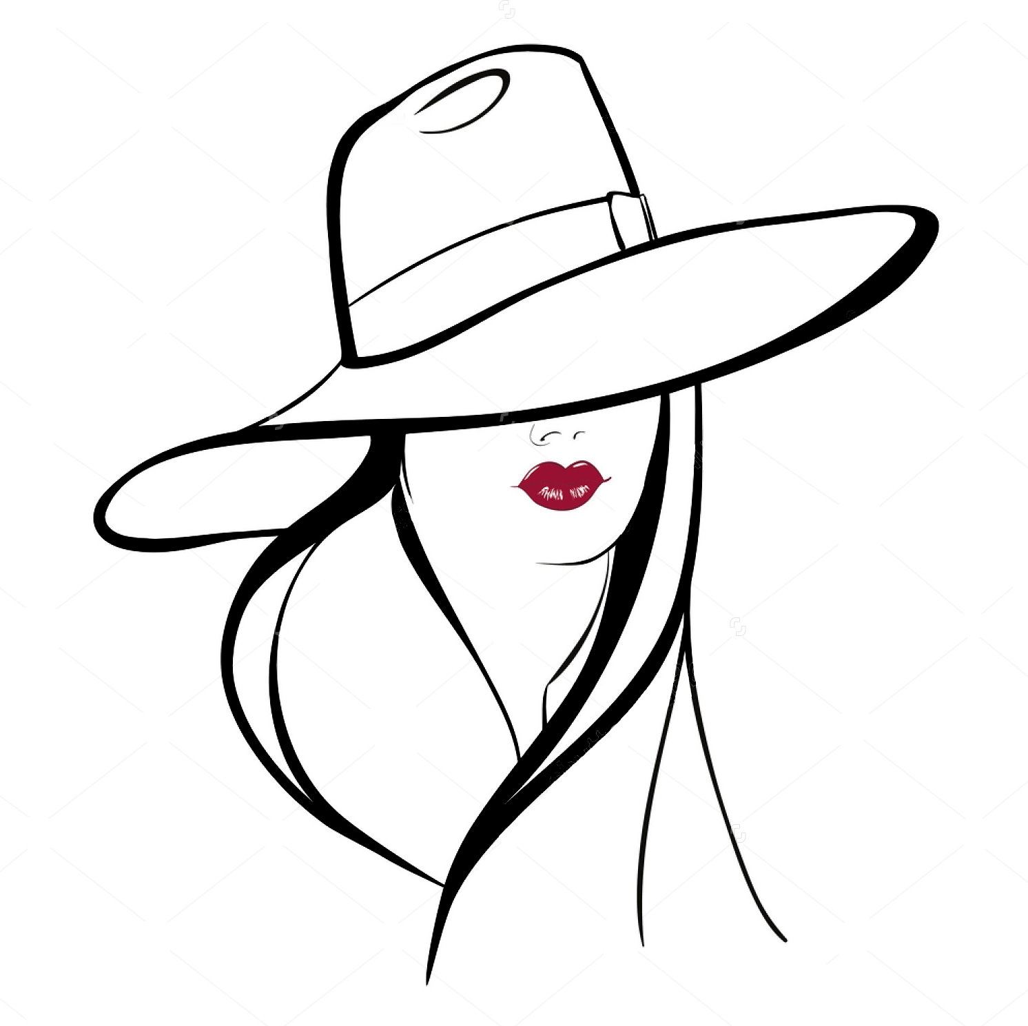 Логотип дама в шляпе
