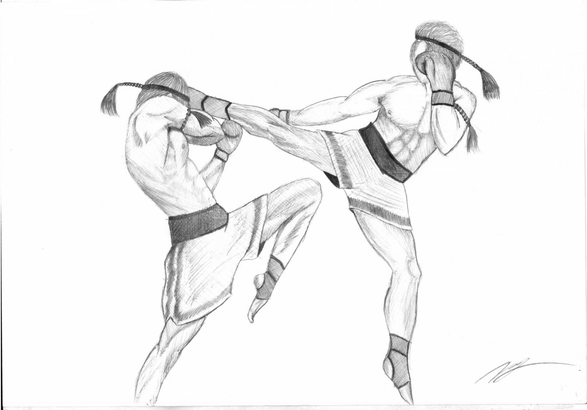 Тайский бокс рисунок