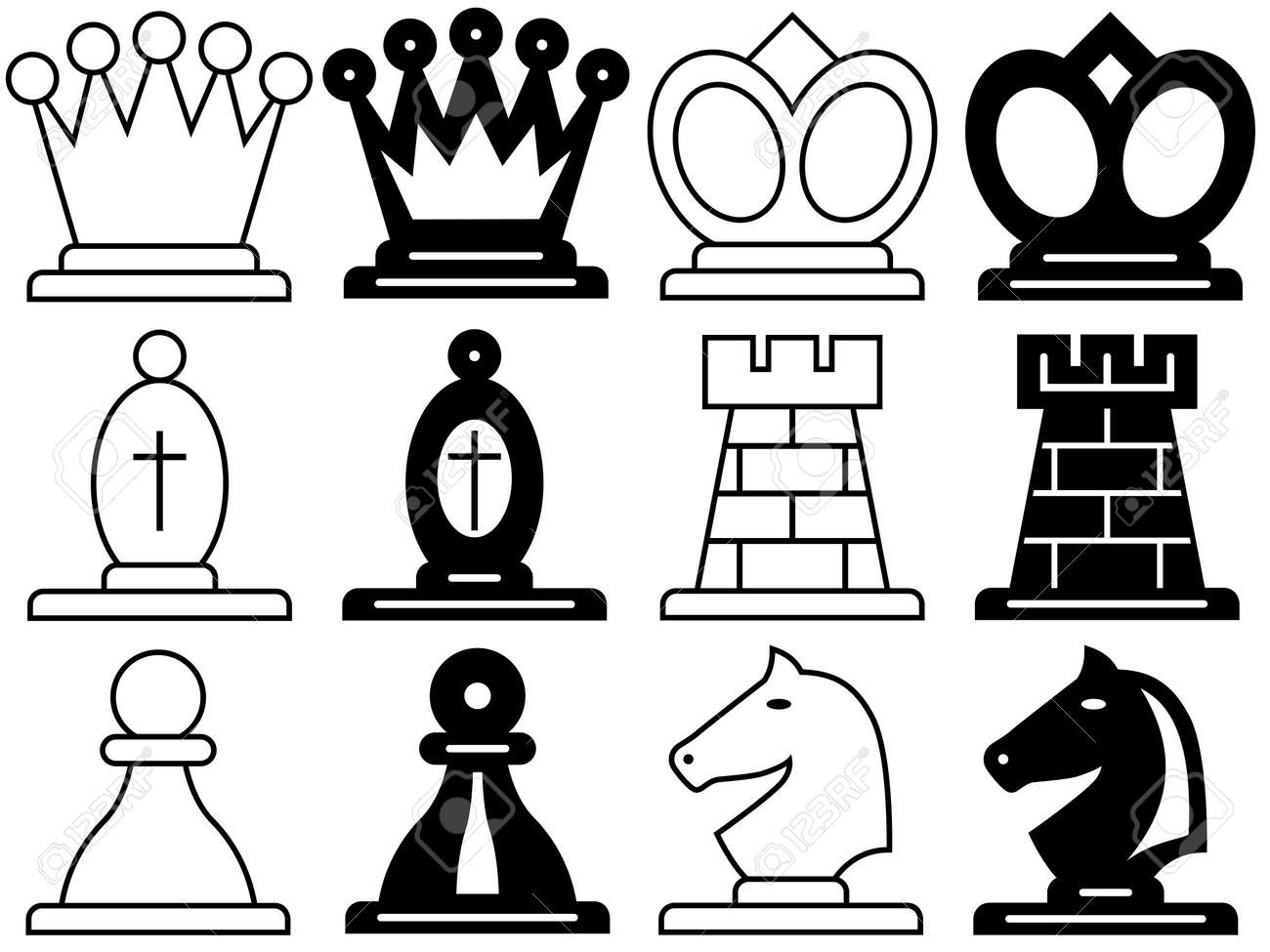 Шахматные фигуры для печати