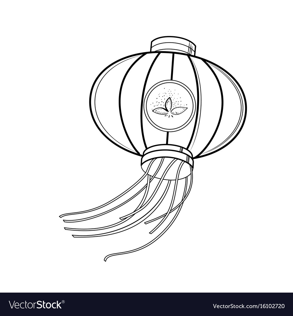 Китайский фонарик раскраска