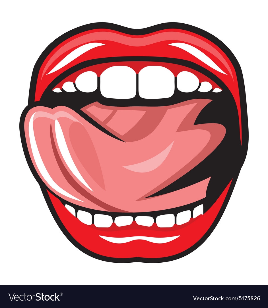 Рот с языком рисунок