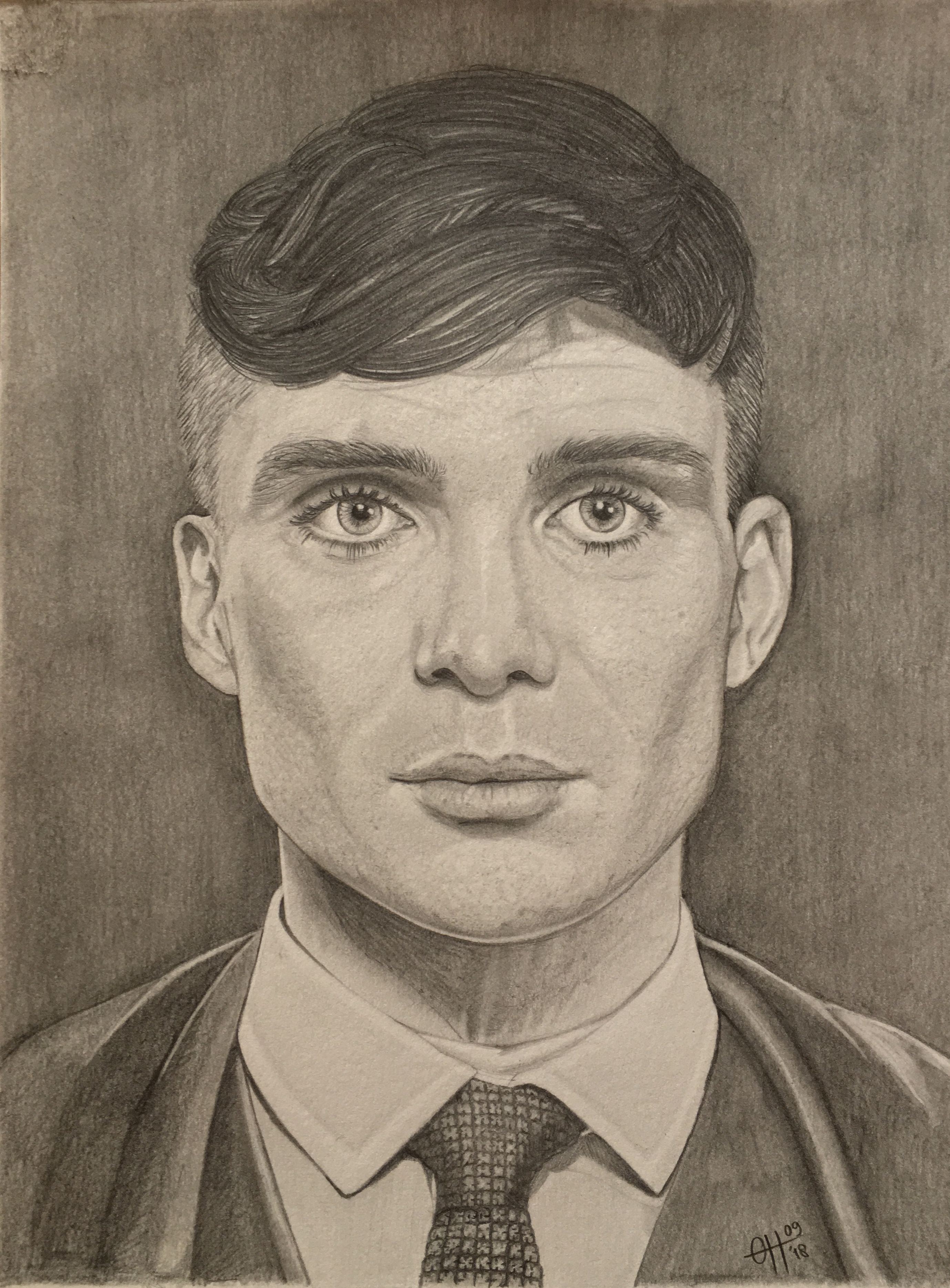 Киллиан Мерфи портрет карандашом