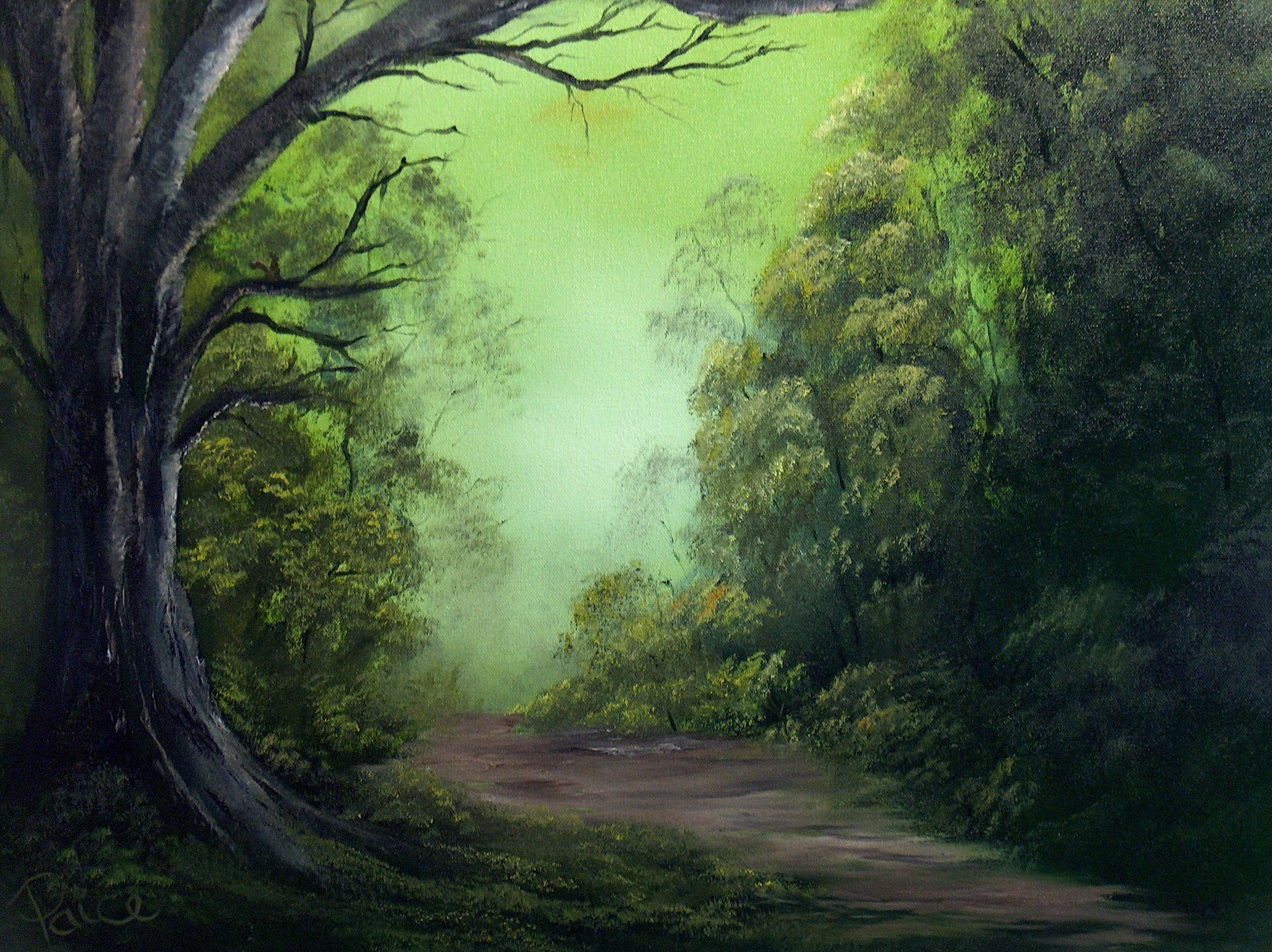 Боб Росс картины лес