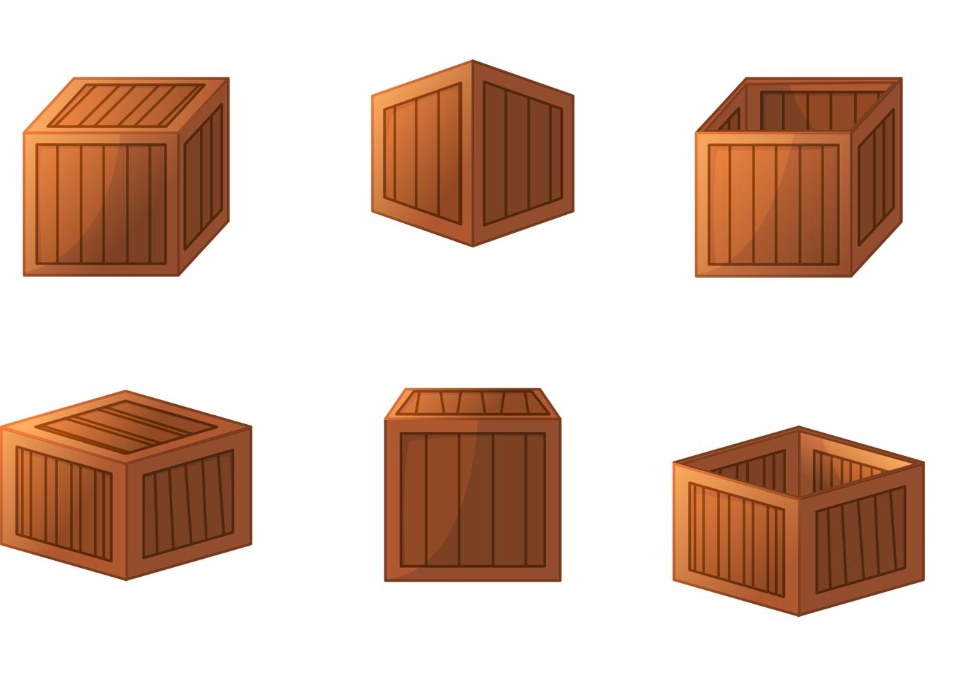 Векторная Графика деревянный ящик