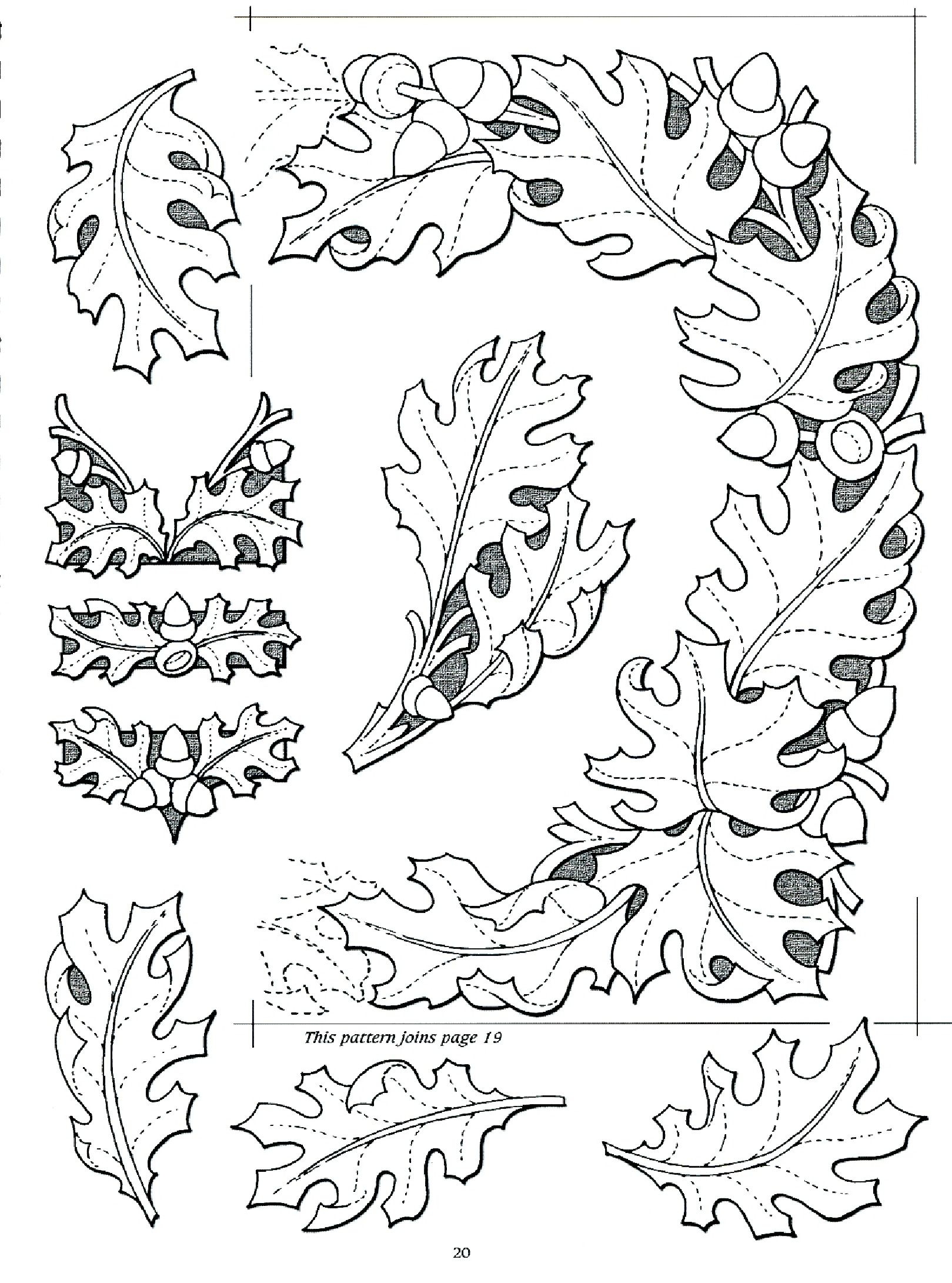 Орнамент листьев для резьбы