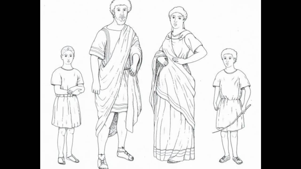 Одежда древней Греции черно-белая