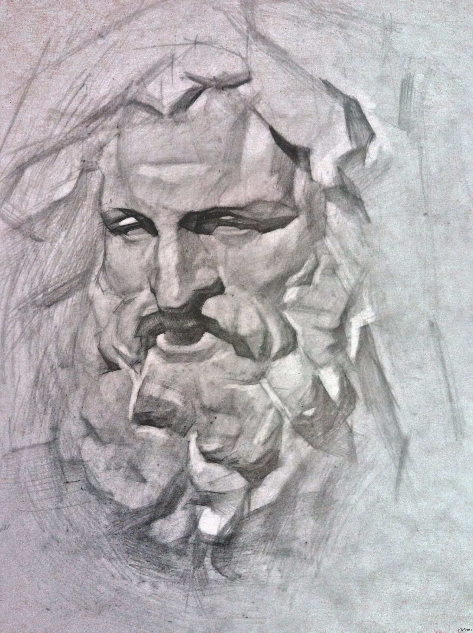 Голова Зевса гипс Академический рисунок