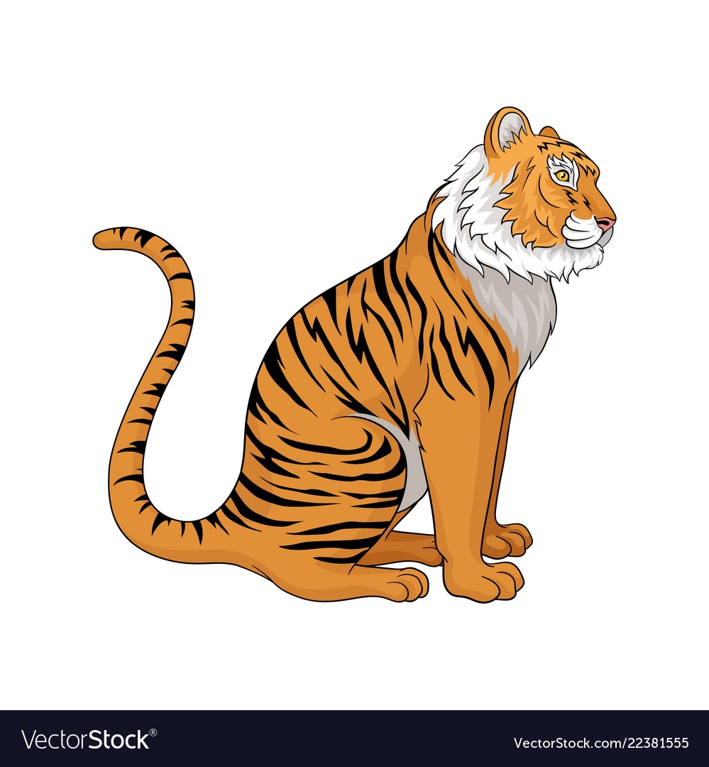 Тигр вид сбоку эскиз