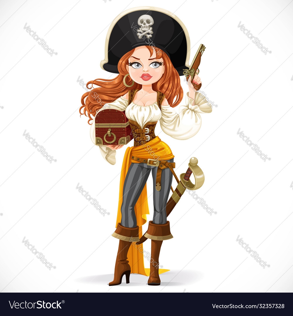 Пиратка на прозрачном фоне