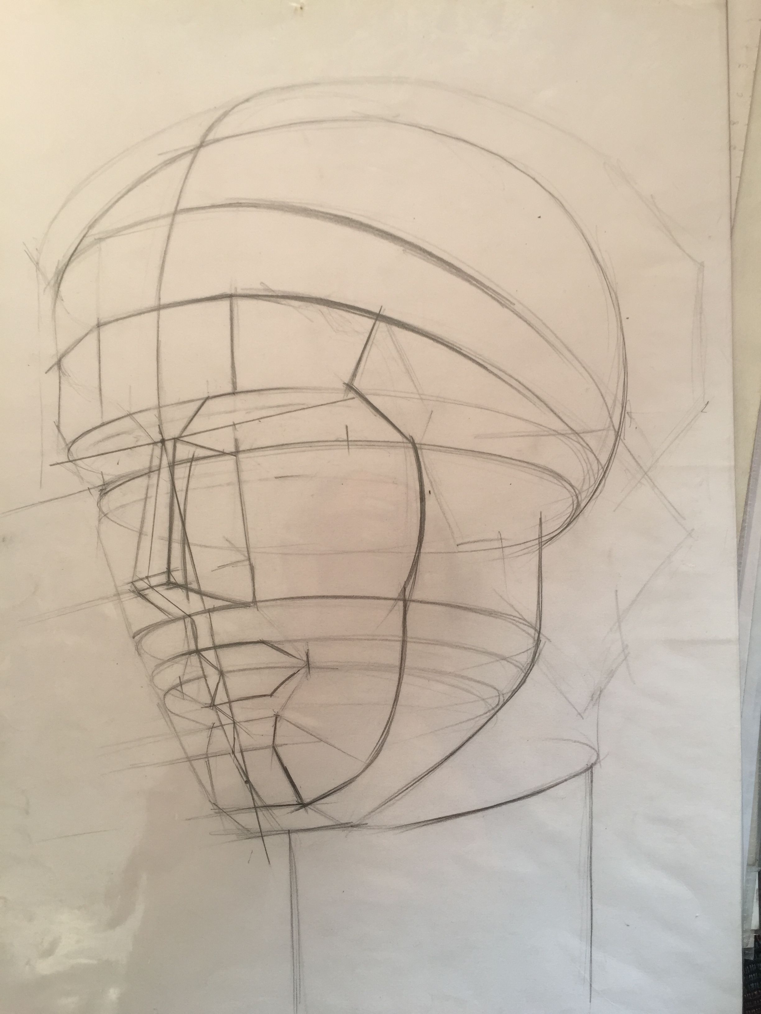 Академический рисунок гипсовой маски Венеры