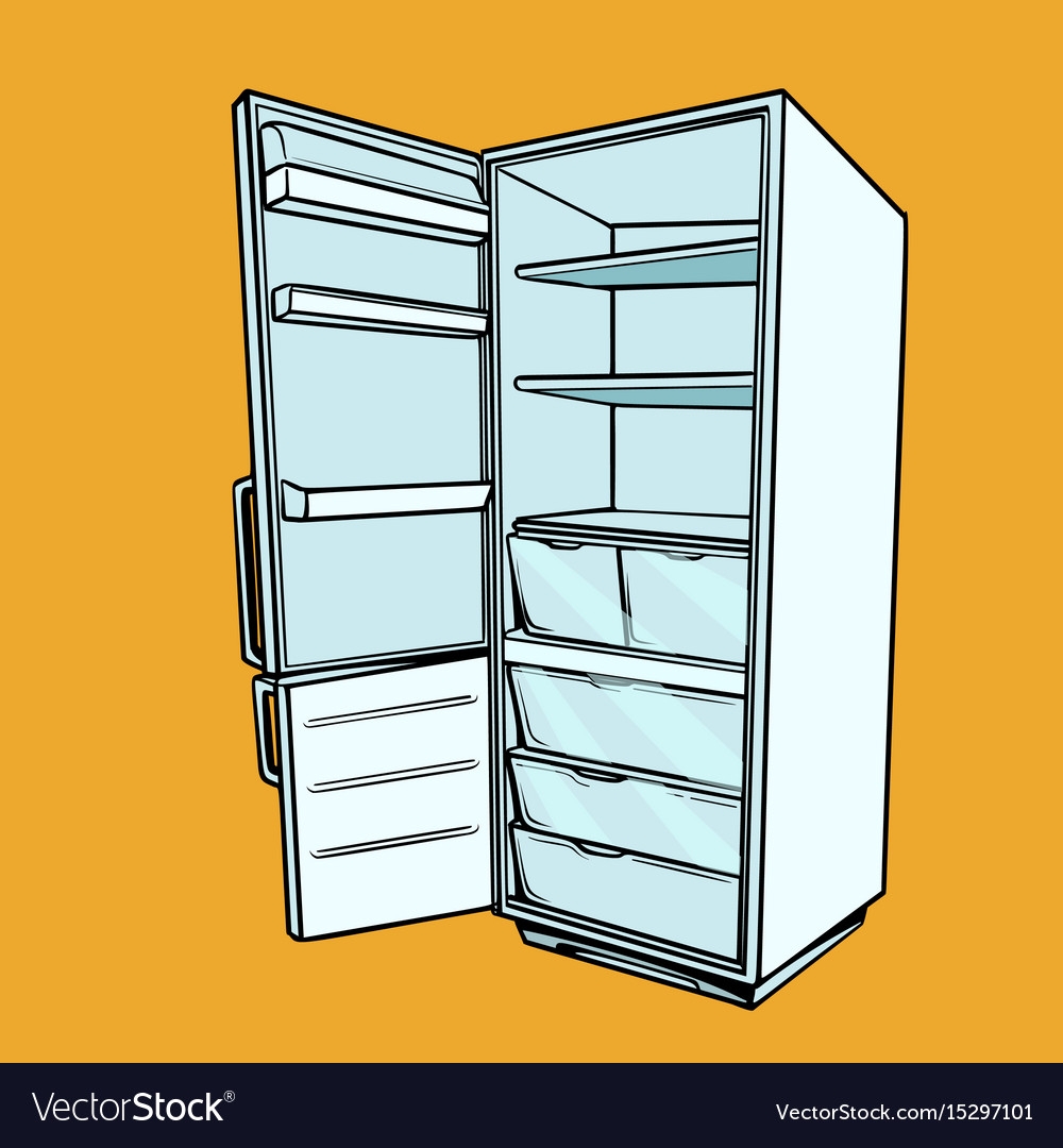 Открытый холодильник для рисования