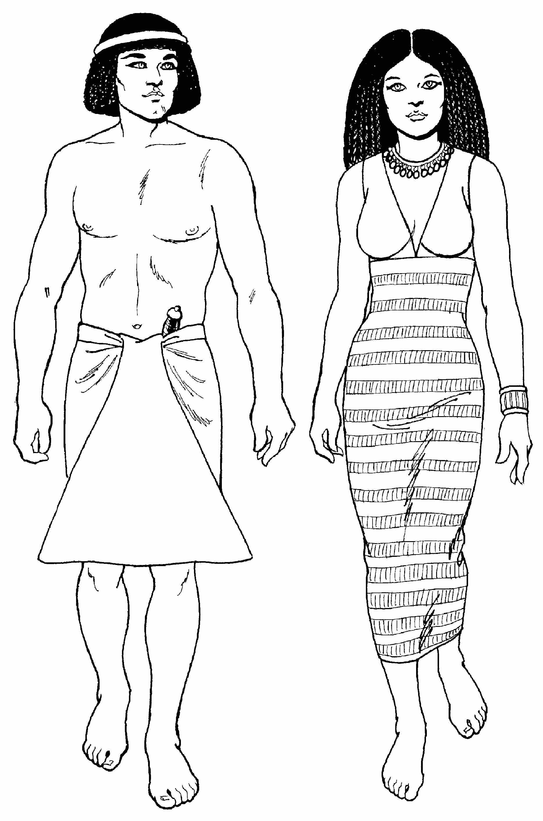 Мужчина и женщина в костюмах древнего Египта