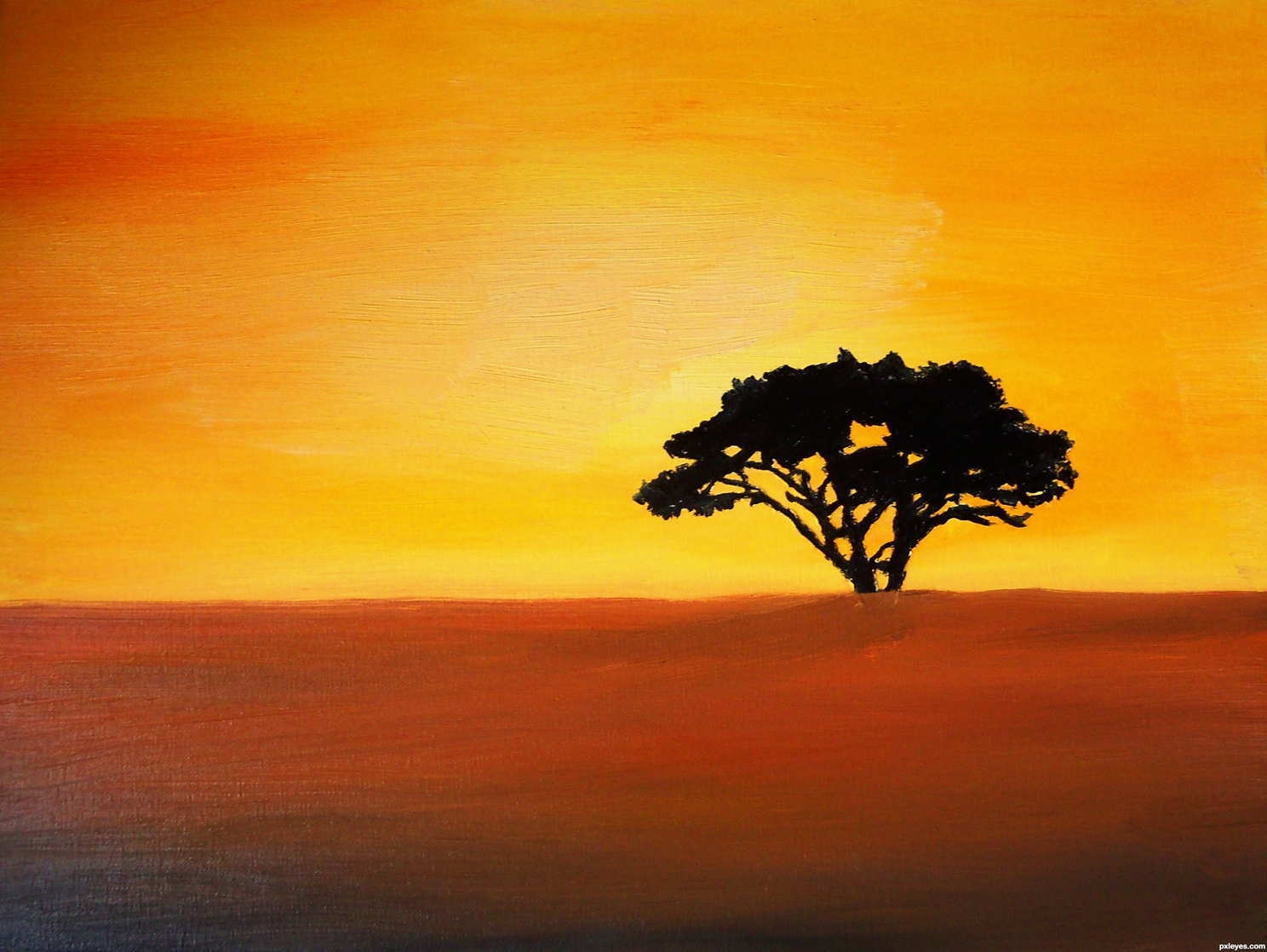 Африканский пейзаж на закате