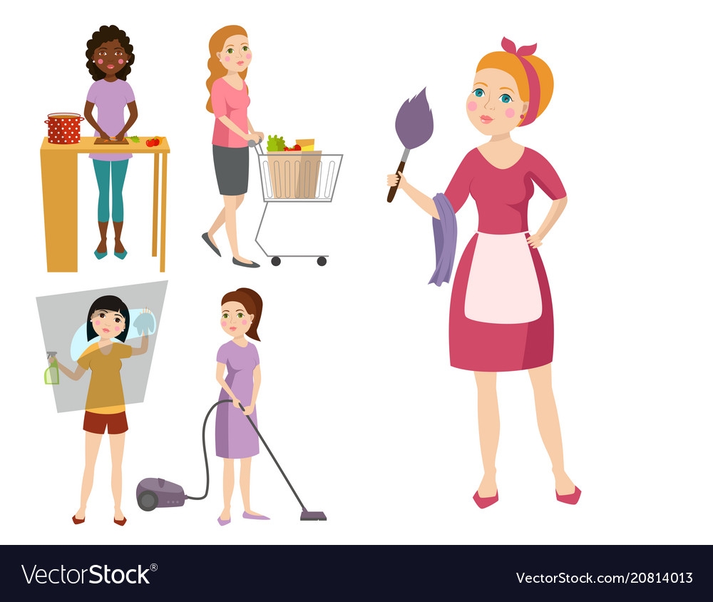 Женщины домохозяйки схематичная картинка