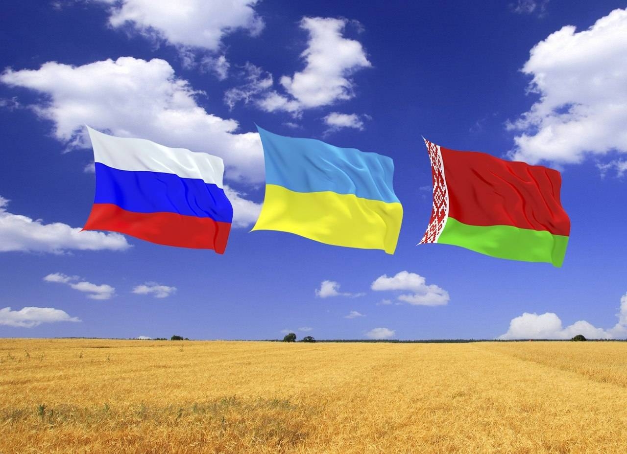 Россия Украина Беларусь флаги
