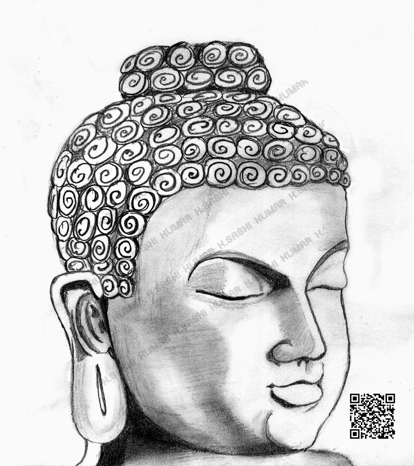 Голова Будды эскиз