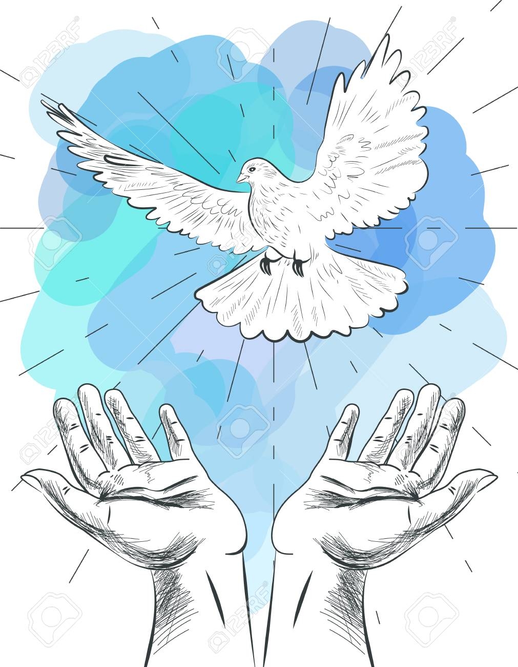 Голубь мира в руках