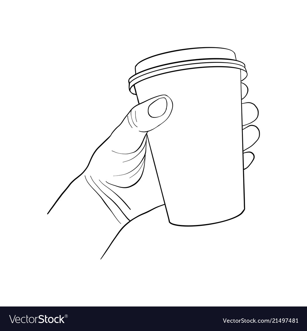 Стакан кофе в руке вектор
