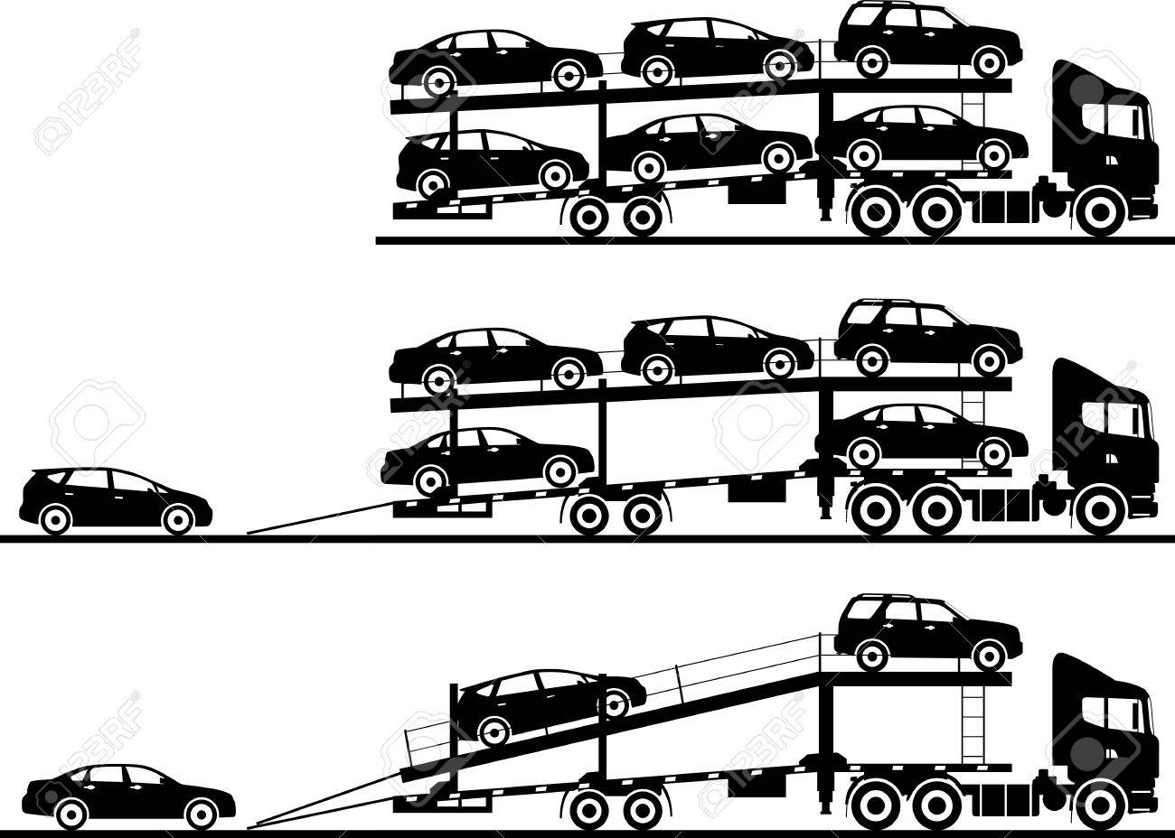 Схема автомобилей на автовозе