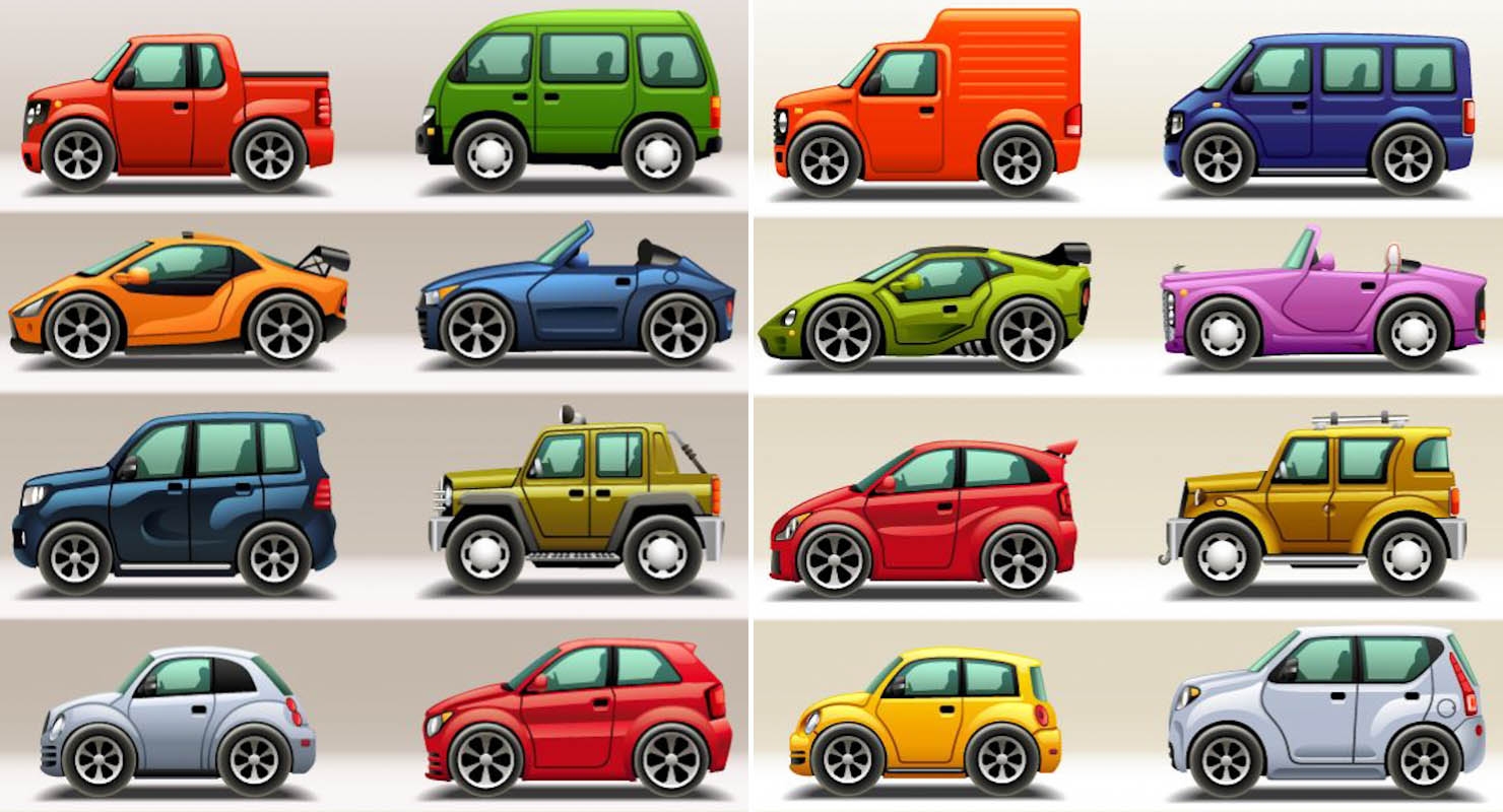 Цветные автомобили для детей