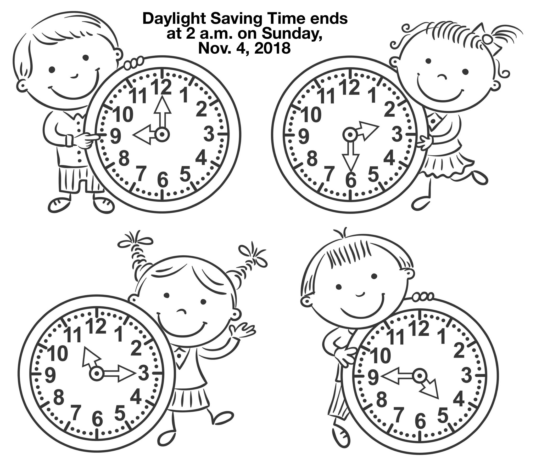 Часы режим дня для детей раскраска