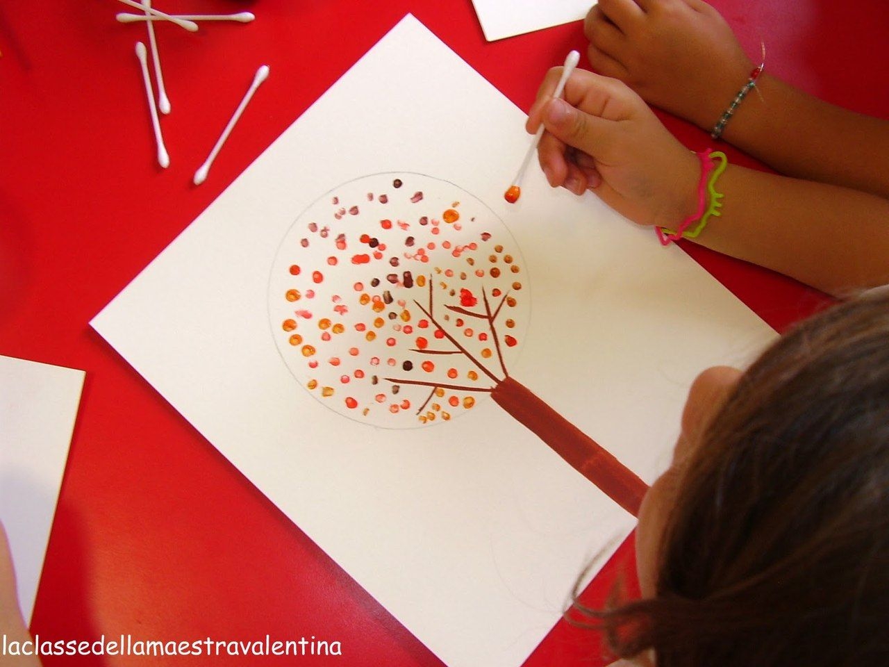 Рисование ватными палочками для детей