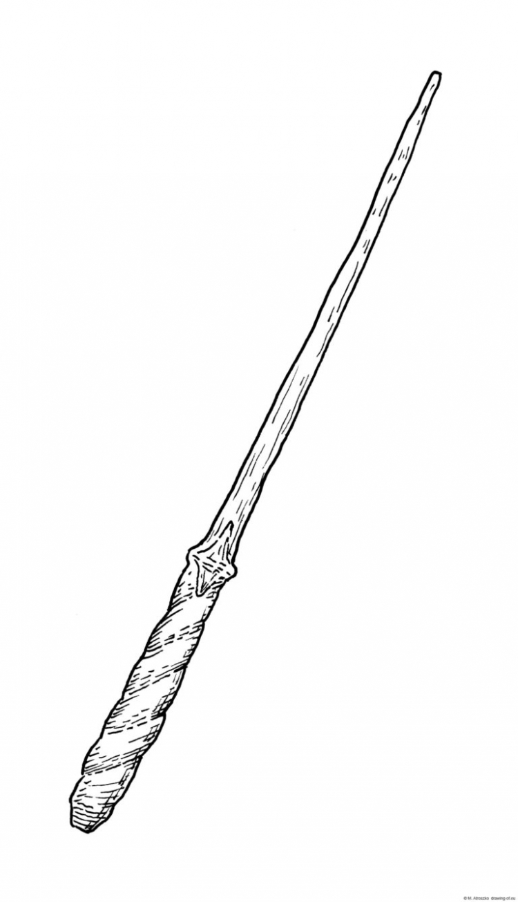Волшебная палочка из Гарри Поттера рисунок