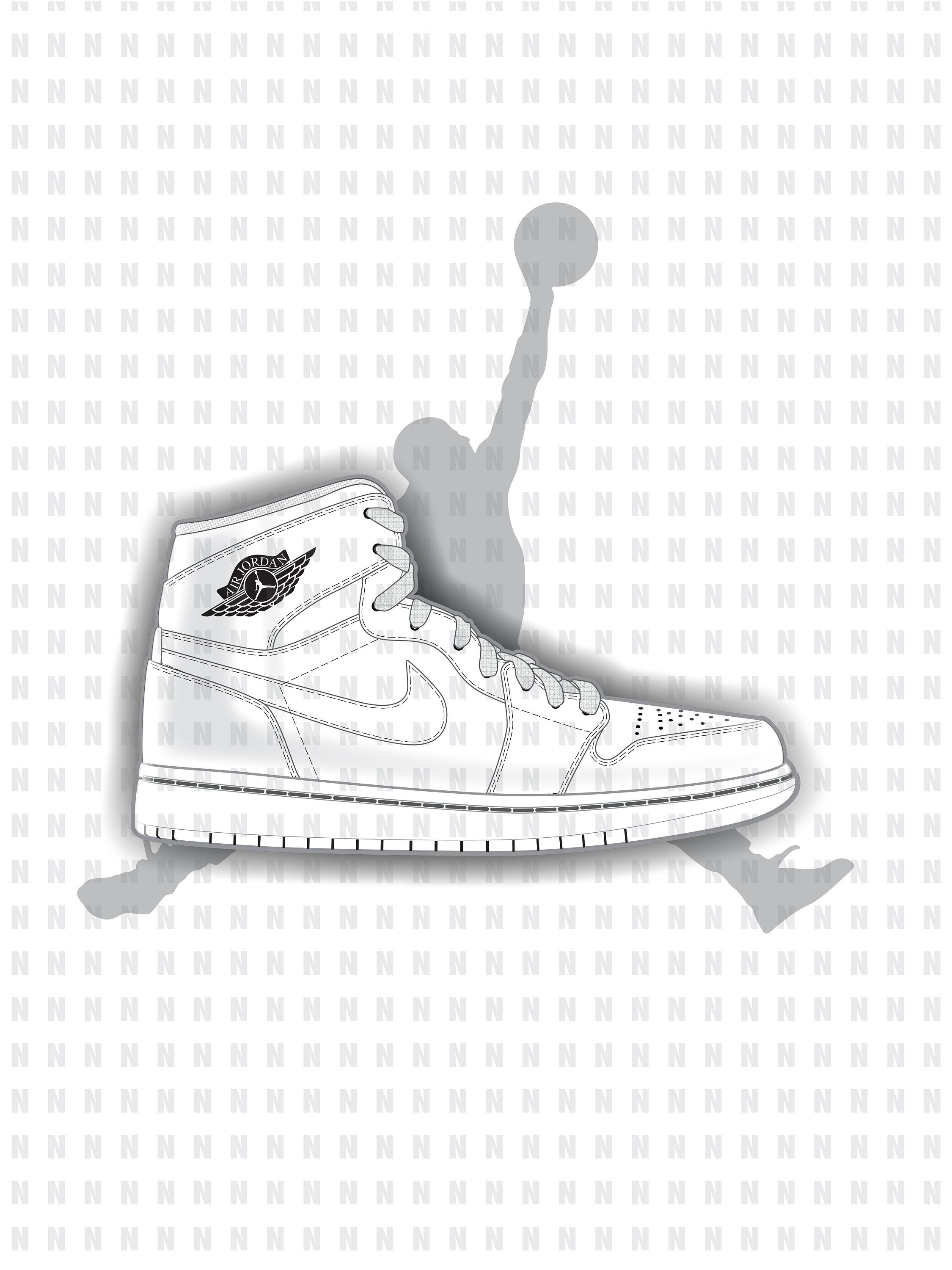 Nike Air Jordan 1 рисунок