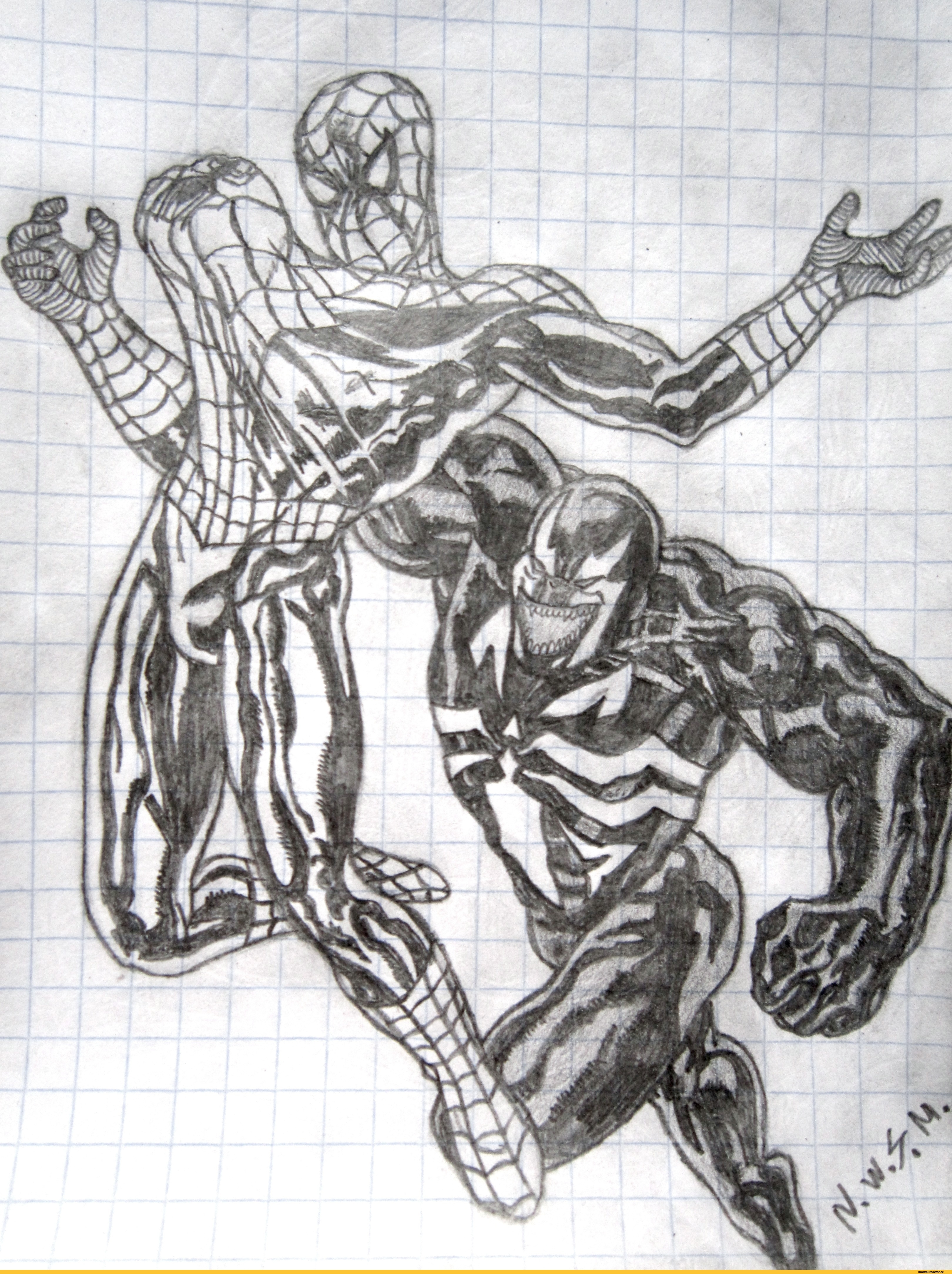 Рисунки Марвел человек паук и Веном