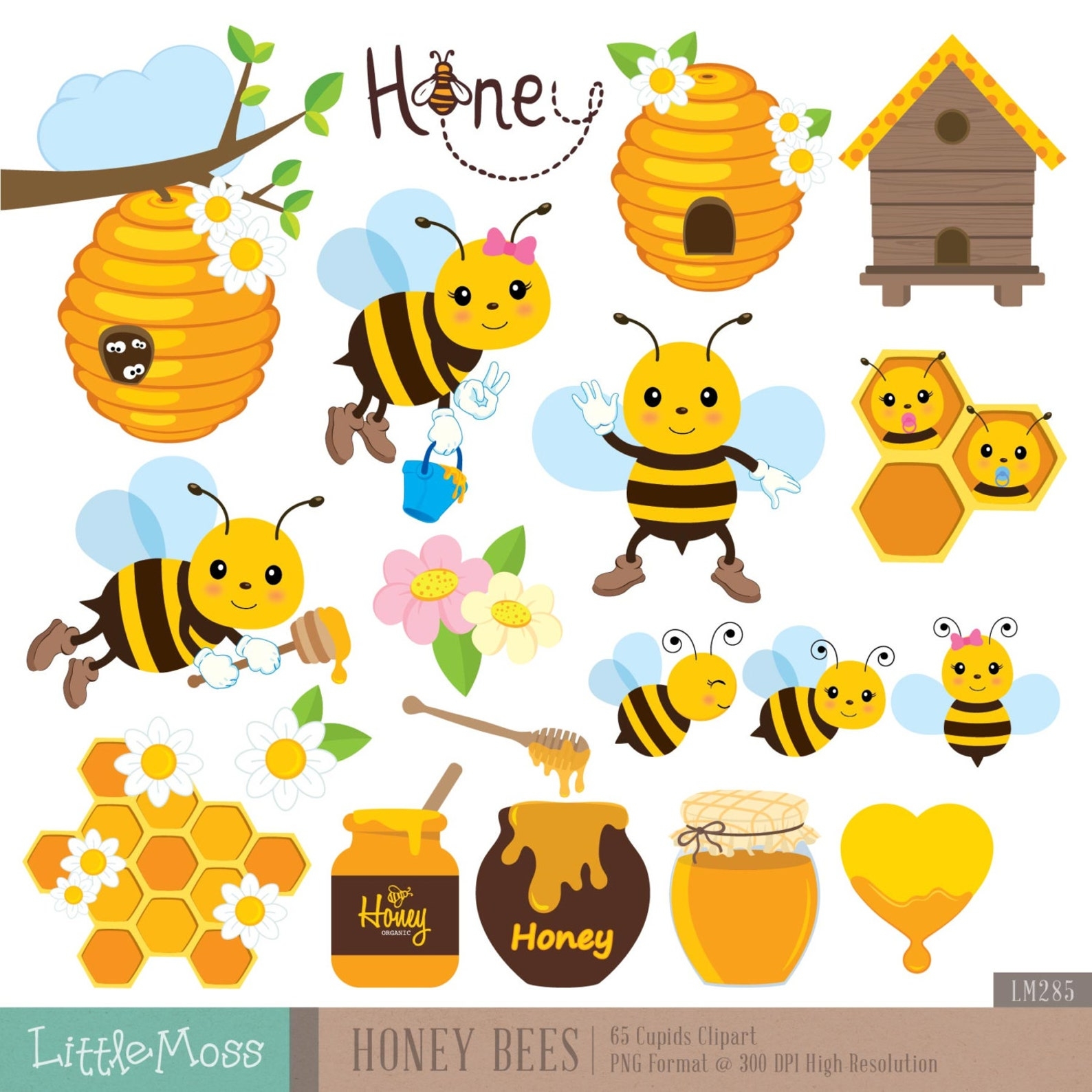 Бумага для скрапбукинга пчелы