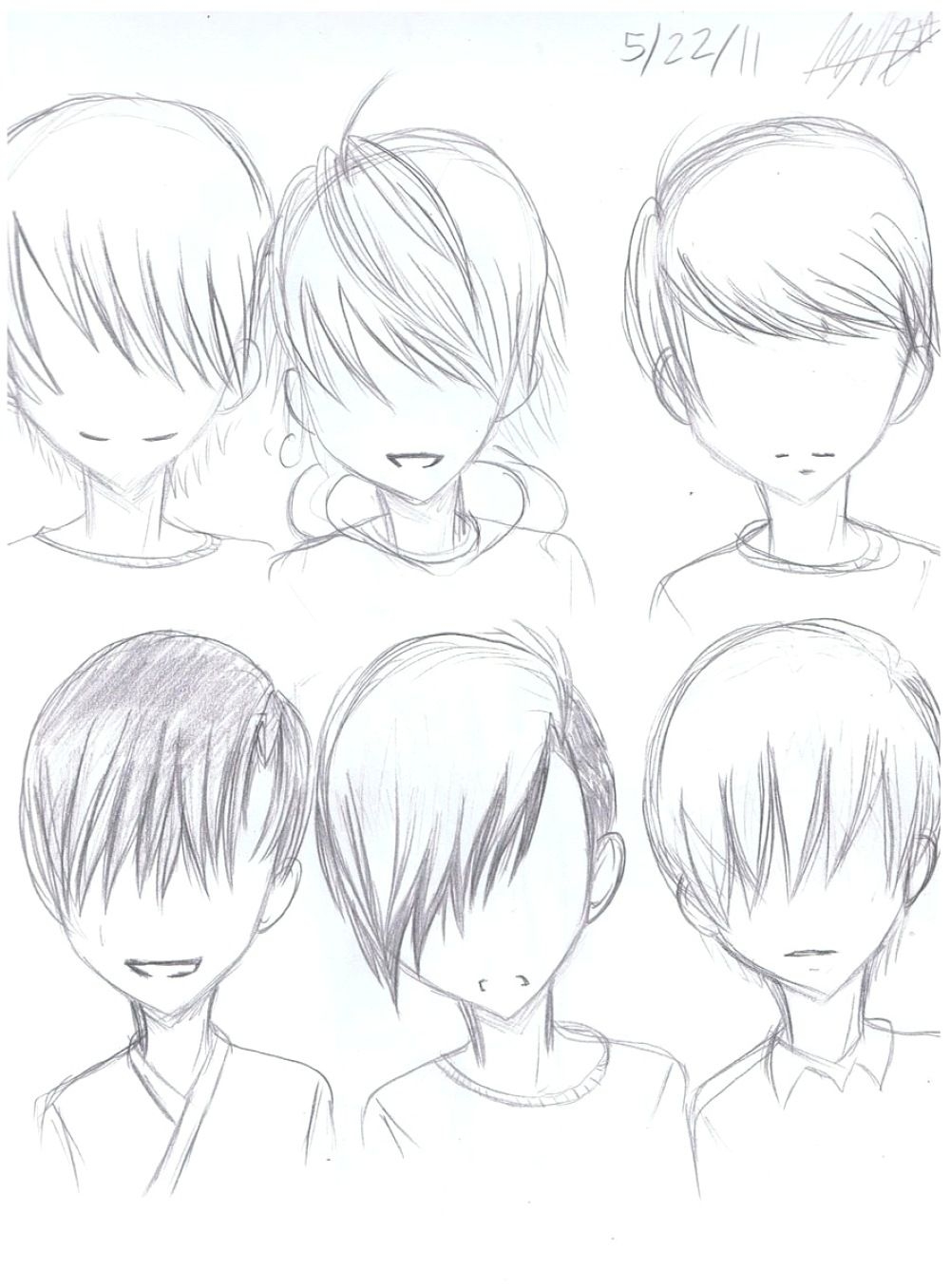 Волосы мальчиков для рисования аниме
