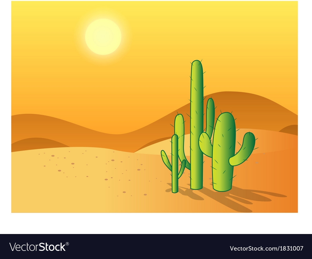 Пустыни кактусы Векторная иллюстрация