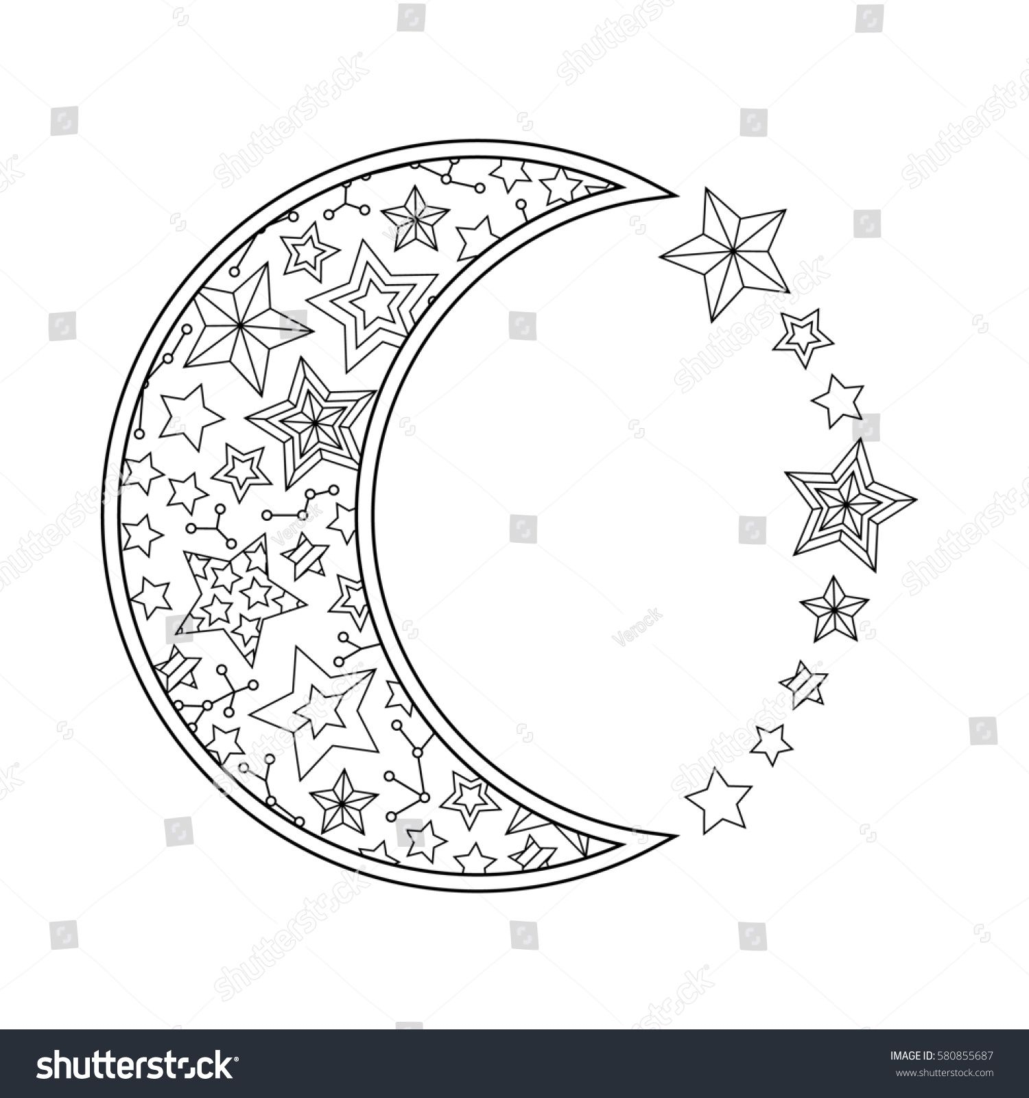 Круглая Луна раскраска