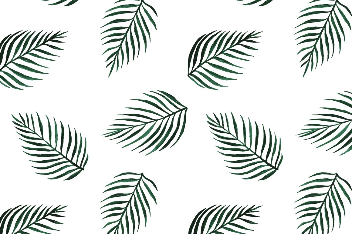 Тропические листья паттерн чб